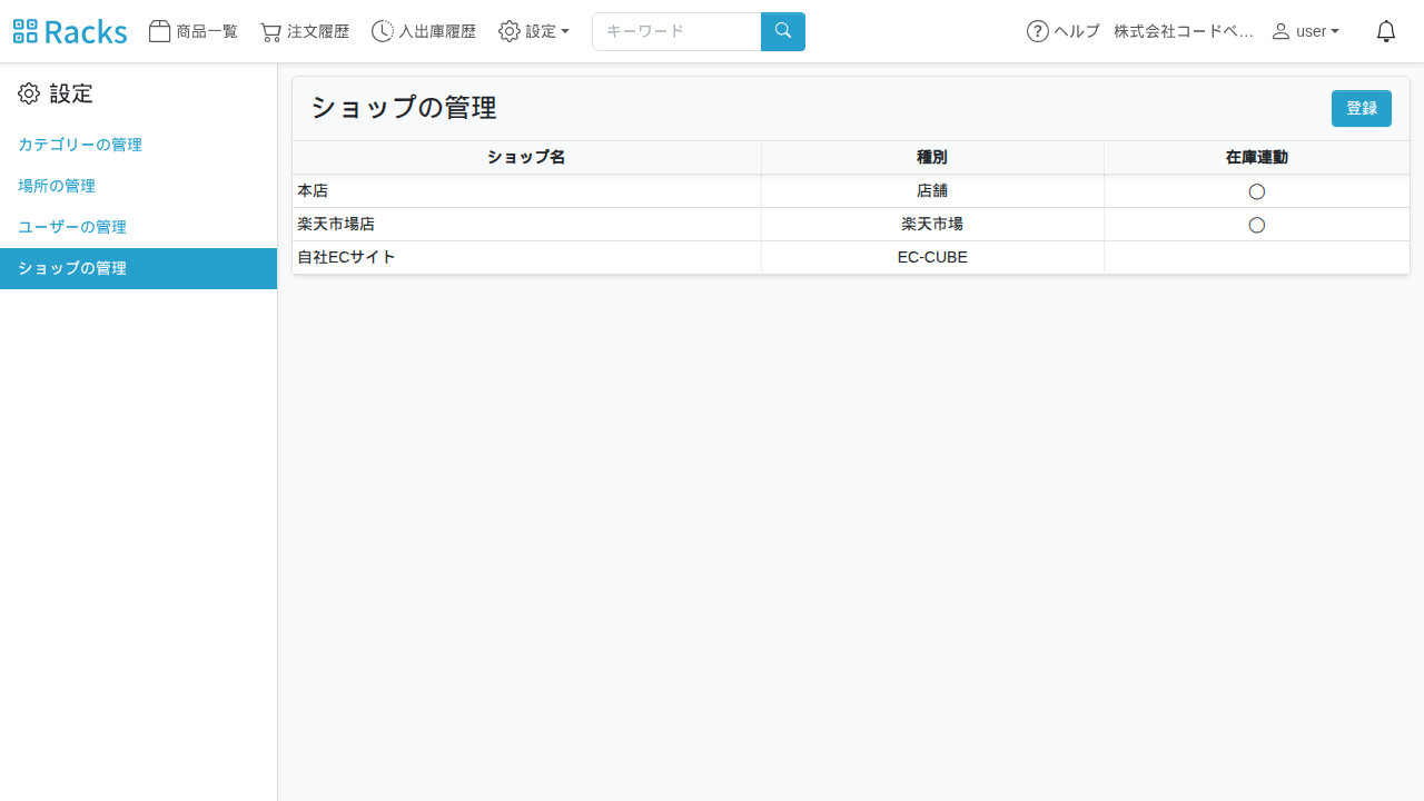 ショップの管理